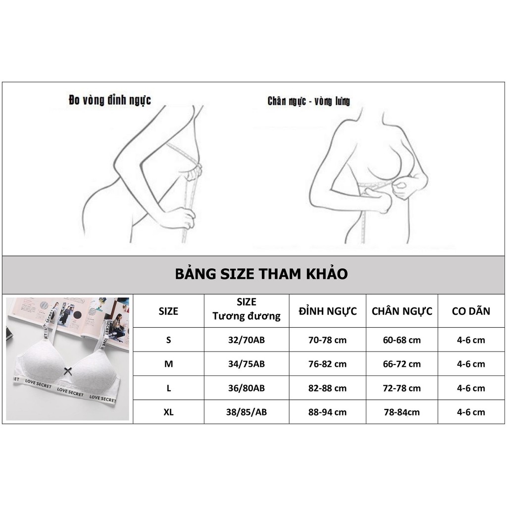 Áo Bra bralette áo lót ngực nữ sinh sinh viên SECRET mút mỏng chất cotton mềm mát phom ôm ngực_AL47 | BigBuy360 - bigbuy360.vn