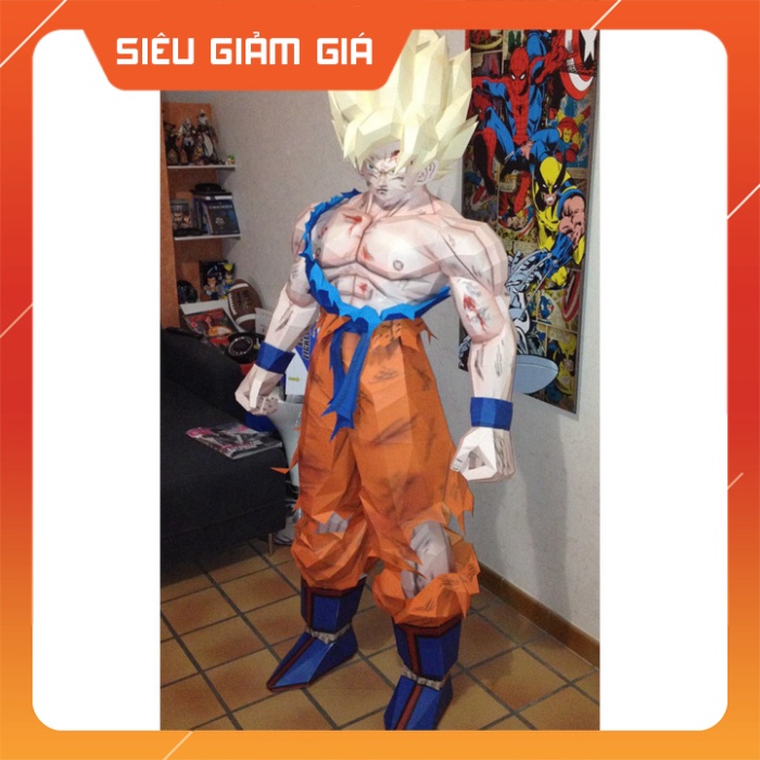 Bộ kit mô hình giấy 3d Songoku - Kakalot cỡ lớn Dragonball figures mô hình bảy viê