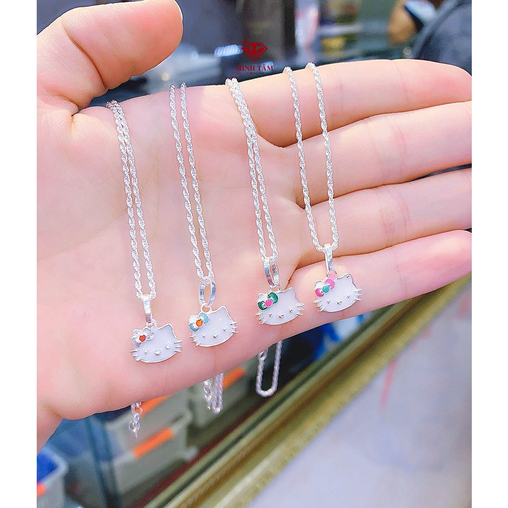 Dây chuyền bạc mặt Mèo Kitty bạc ta cho bé Minh Tâm Jewelry