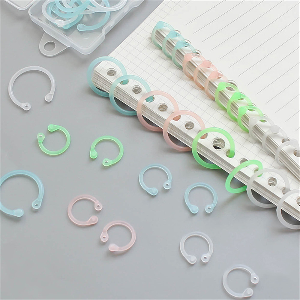 Set 10 vòng nhựa xỏ gáy sổ tay ghi chép nhiều màu sắc tiện lợi