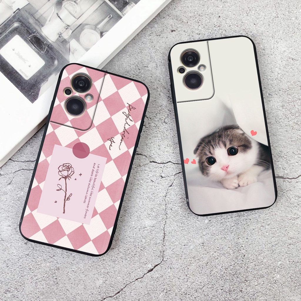 Ốp lưng Oppo RENO 8Z 5G - Bảo vệ camera in hình cao cấp mẫu kẻ caro,mikenbe@r siêu hot