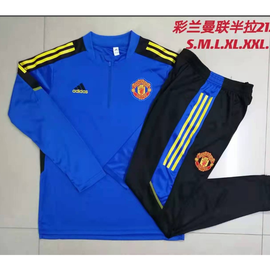 Áo Thun Bóng Đá Dài Tay Phối Khóa Kéo 2122 Manchester United Cho Nam