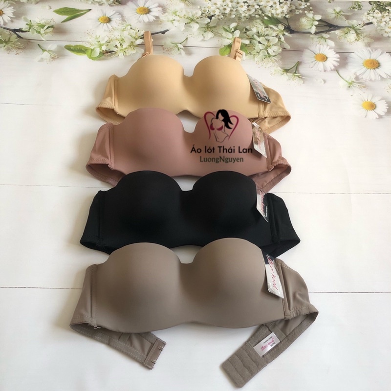 Áo lót nữ áo ngực cup ngang đệm dầy Thái Lan Sisterhood 9685 nâng ngực có gọng vải mát size 32, 34, 36