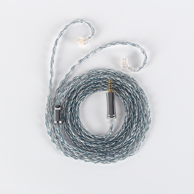 Dây Cáp Tai Nghe Mạ Bạc 5N 8 Lõi Màu Bạc