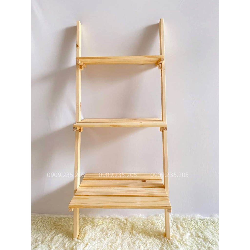 Kệ Sách Gỗ Hình Thang 3 Tầng - Kệ Trang Trí Gỗ Thông 3 Tầng