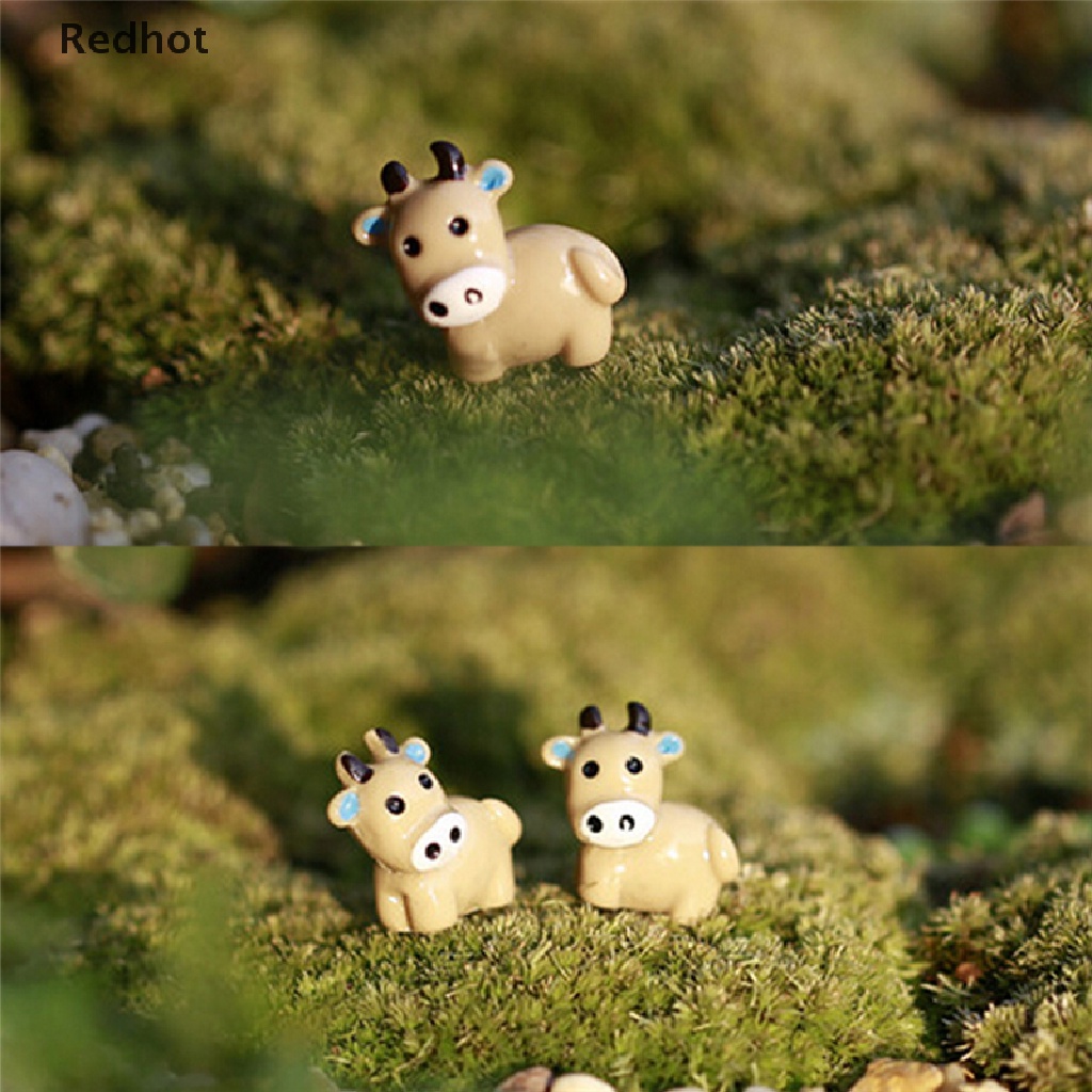 Bộ 2 Mô Hình Bò Sữa Mini Dễ Thương Trang Trí Sân Vườn