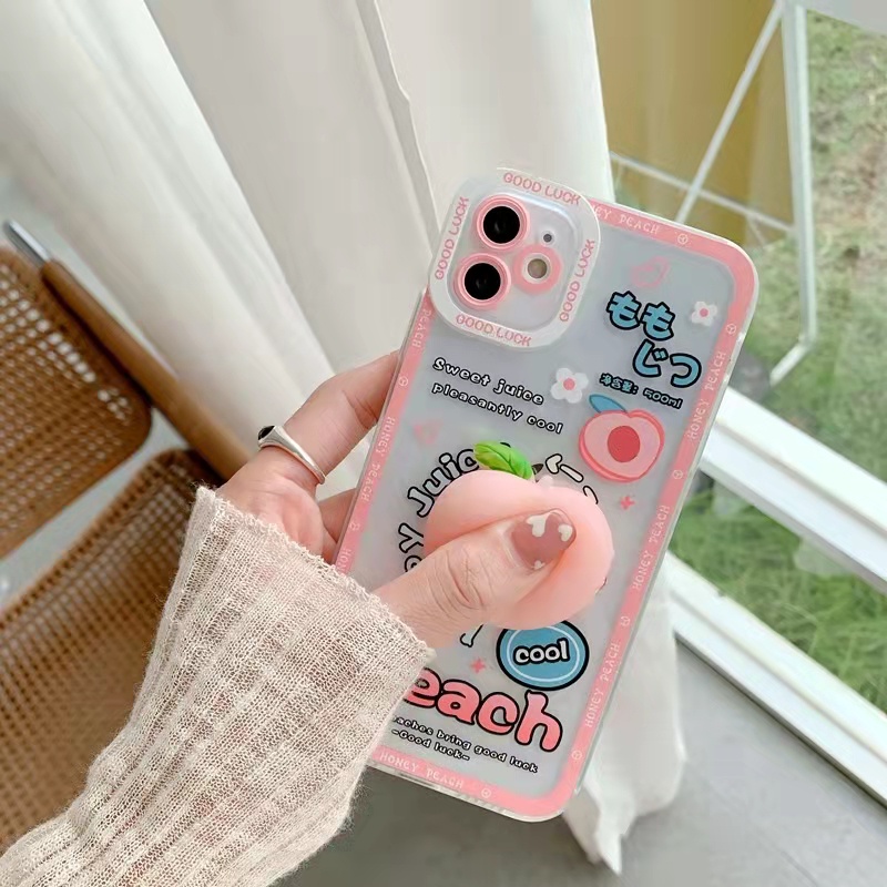 Casing Realme C53 C55 C31 C35 C21 C15 C12 Narzo 20 30A 50A Prime C25 C25S C20 C11 2021 9i 9 9Pro+ 8 Pro Pro+ 5 5i 5s C2 C1 Cute Cartoon Peach Duck Decompression Clear Shockproof Soft Phone Case Angel Eyes Color Painting Back Cover STD 03