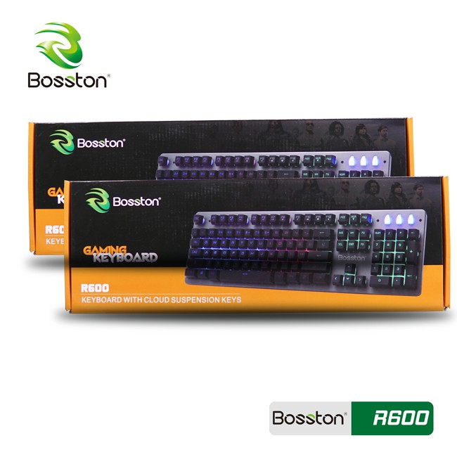 Bàn phím giả cơ chuyên game Bosston R600 Led đa màu (Đen) - Hãng phân phối chính thức