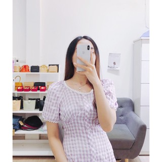 Đ caro tím nhạt Đ3164 (hình thật)