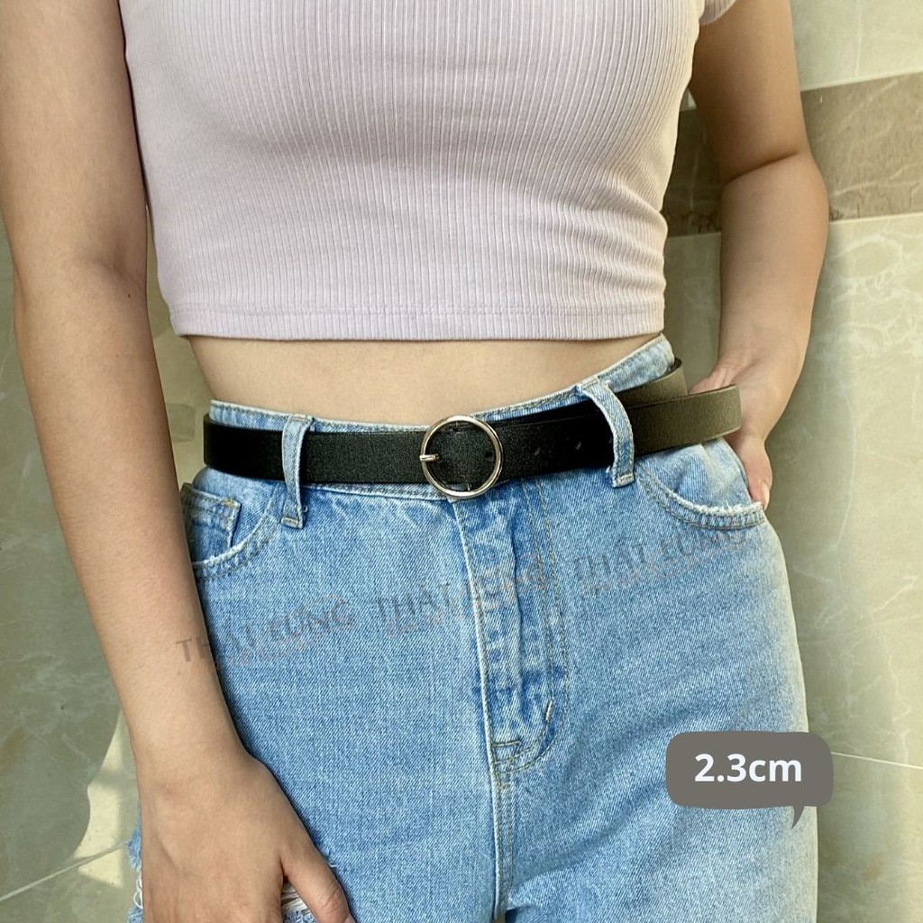 Thắt lưng nữ Ulzzang mặt tròn thời trang Hàn Quốc da mềm  TL001 - Thắt Lưng Giá Tốt
