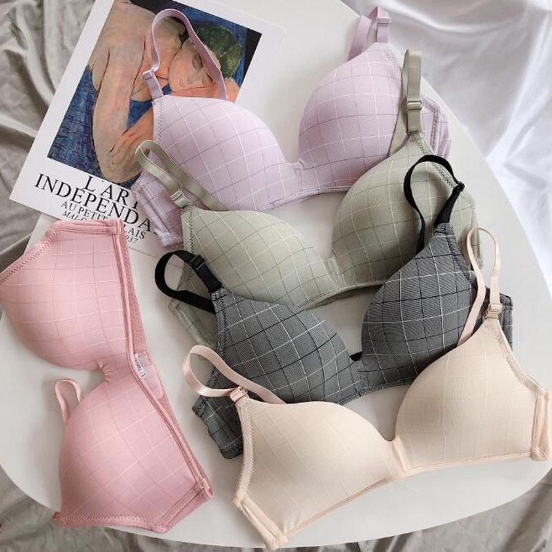 Áo lót nữ mút mỏng không gọng kẻ caro ANM-05