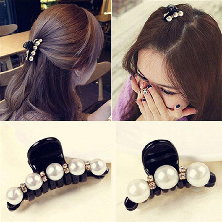 Kẹp tóc đính hạt giả ngọc trai