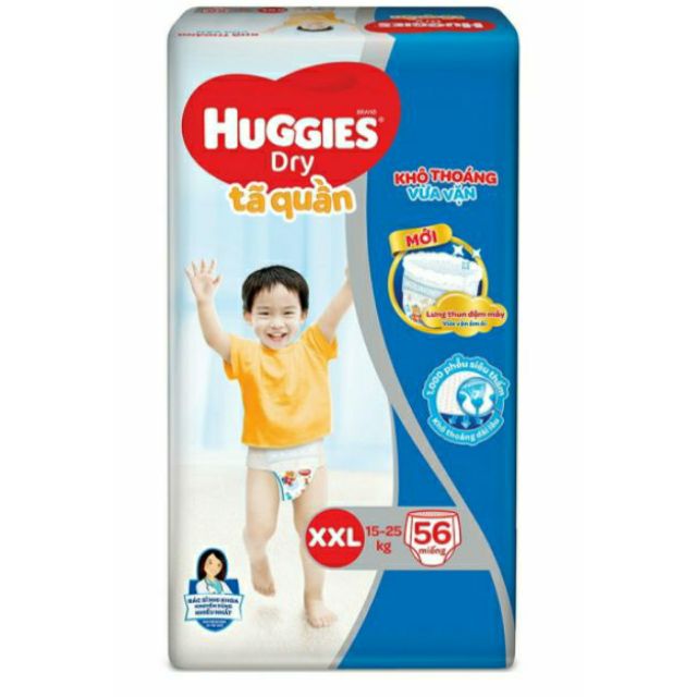 Tã Quần Huggies Dry Gói Cực Đại XXL 56 miếng