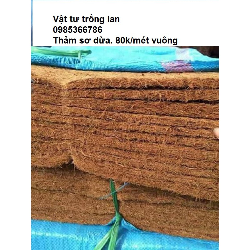 Tấm sơ dừa ép kích thước 50x50x1cm dùng làm giá thể trồng lan, thủy canh, tấm lót sàn thú cưng và tấm lọc bụi sơn