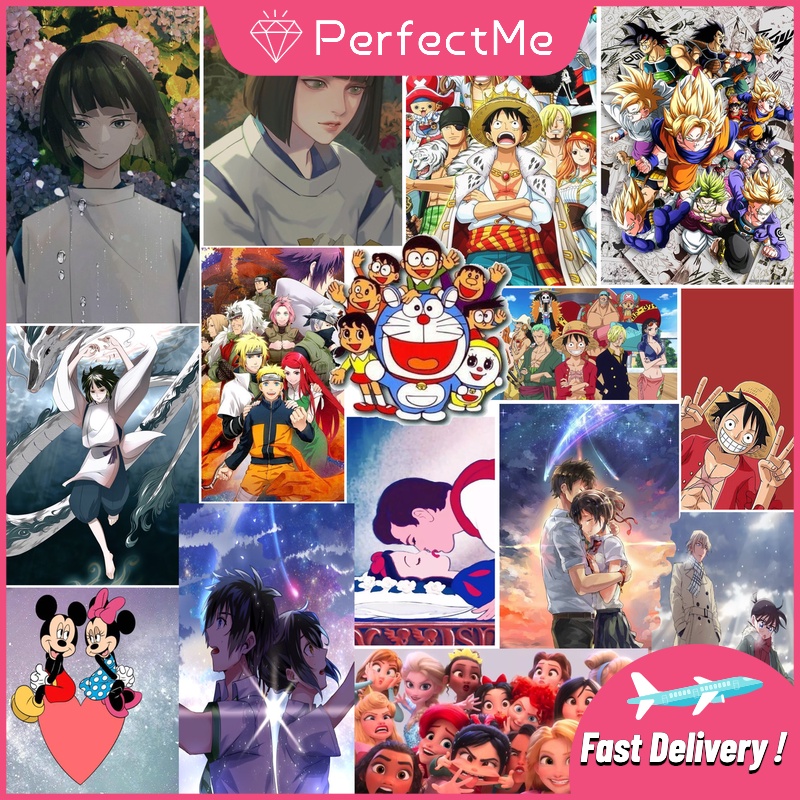 Bộ Tranh Đính Đá 5D Tự Làm 30x40cm Hình Hoạt Hình Anime Trang Trí Nhà Cửa