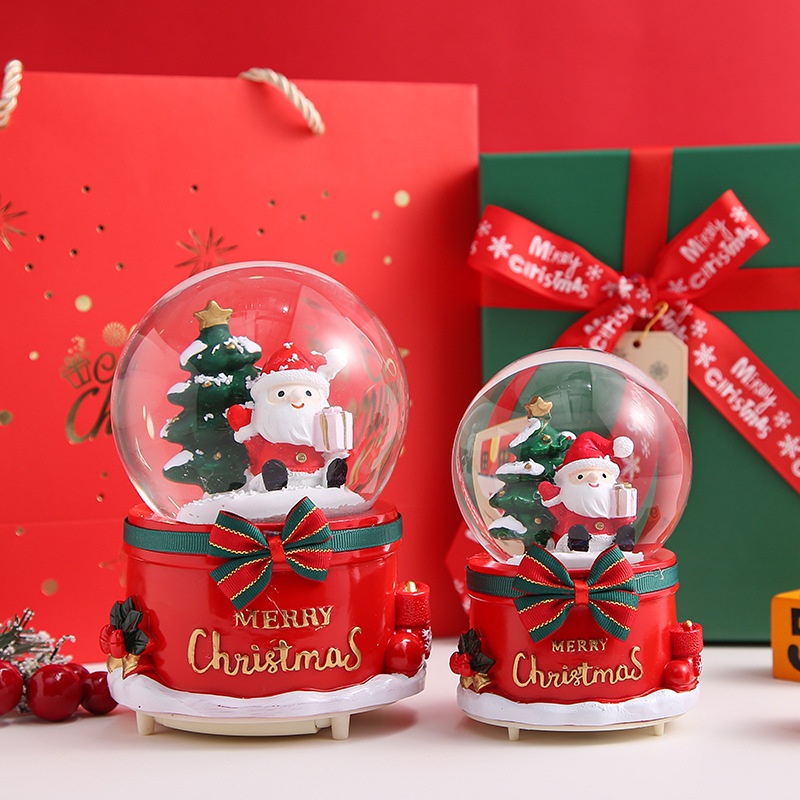 Quả Cầu Pha Lê Phát Nhạc Hình Hoa Tuyết Giáng Sinh