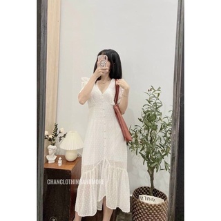 ĐẦM MAXI ĐUÔI CÁ CỔ V (KÈM VIDEO HÌNH THẬT)