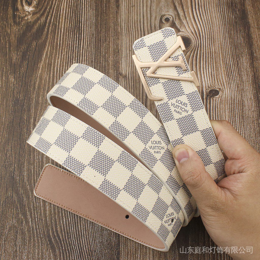 Caro Thắt Lưng Da Mềm Thời Trang Nam lv Monolic gold face  hhi7