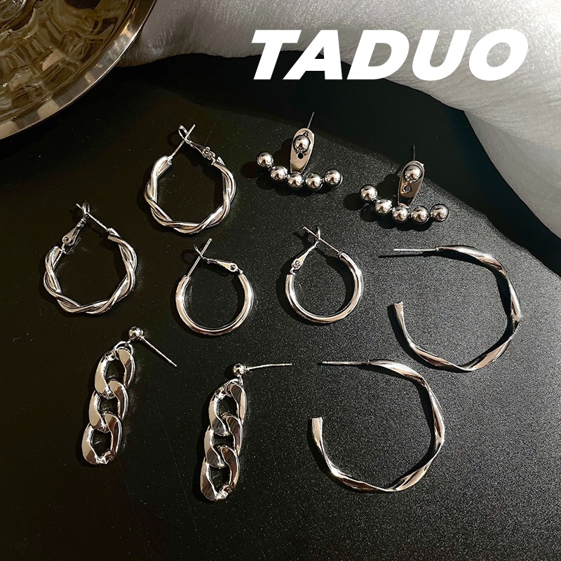 Bộ Khuyên Tai Bạc 925 Phong Cách Hàn Quốc Thời Trang