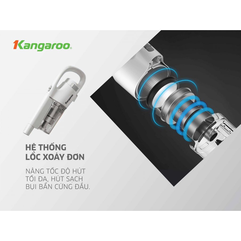 [Mã ELHA22 giảm 6% đơn 300K] Máy hút bụi cầm tay Kangaroo KGRB02 - bảo hành 12 tháng