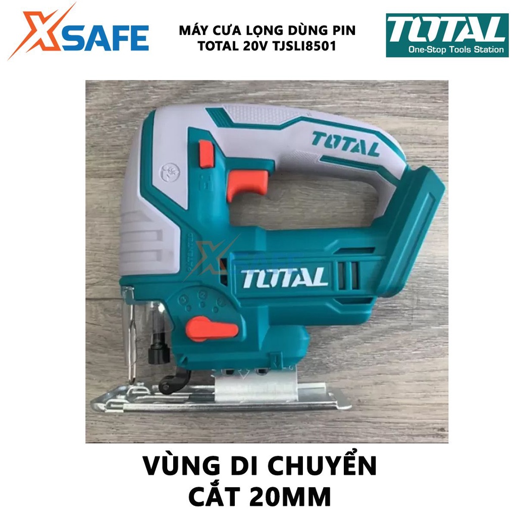 MÁY CƯA LỌNG DÙNG PIN TOTAL TJSLI8501 Máy cắt lọng cầm tay sử dụng pin: 20V / 2.0Ah tốc độ không tải: 0 - 2900 vòng/phút