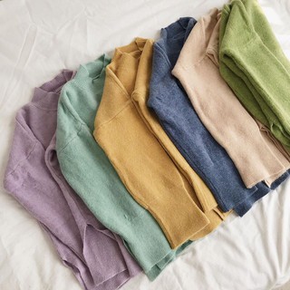Áo len mịn oversize cổ tròn
