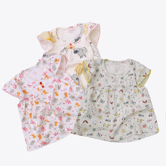 Bộ bánh bèo bé gái áo cánh tiên cúc ngực chất cotton xuất dư hai chiều size 7 -20kg (9 màu)