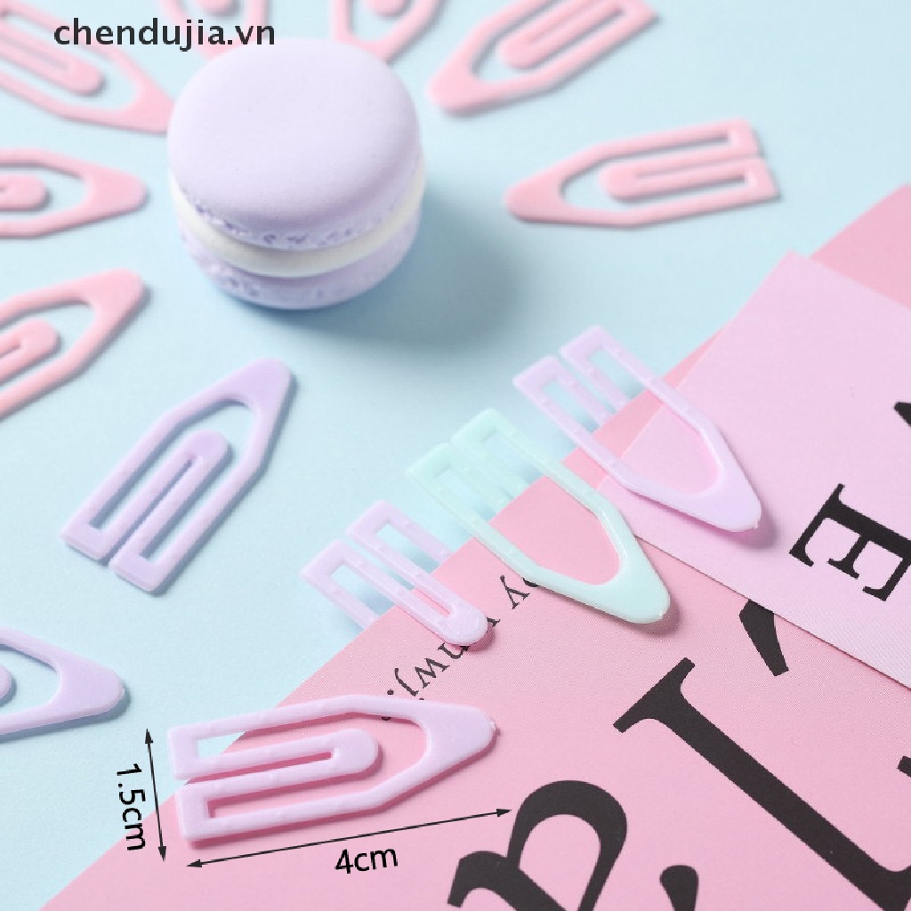 Set 20 Kẹp Giấy Đánh Dấu Trang Sách Bằng Nhựa Màu Macaron