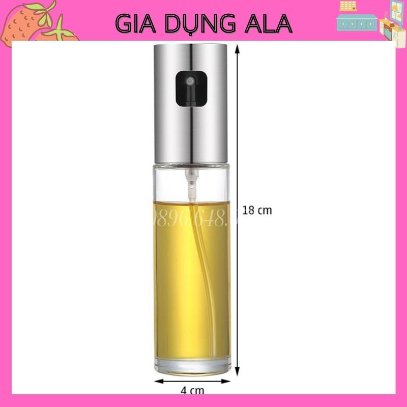 Bình Xịt Dầu Ăn Phun Sương Cao Cấp Dung Tích 100ml Dùng Cho Nồi Chiên Không Dầu, Rán, Nướng