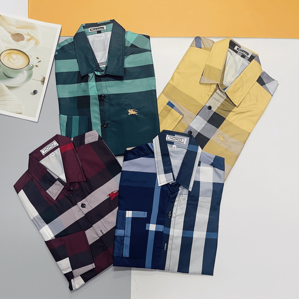 Áo Sơ Mi Nam Tay Dài Phối 3D Sọc Lớn Logo Thêu Ngựa Phong Cách Sang Trọng Trẻ Trung [NEW UNISEX]