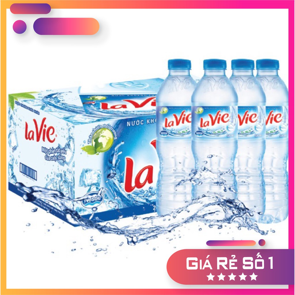 Thùng Nước Khoáng Lavie 24 chai 500ml