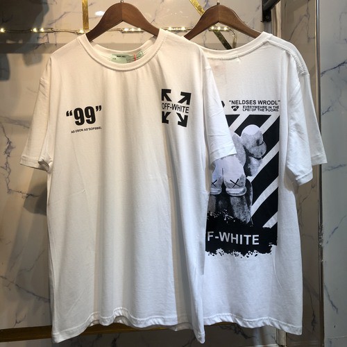 (Hot Trend, Sẵn Hàng) Áo Thun In - Phông Off White Kaws Trắng, Tee OffWhite Tay Lỡ Unisex In Hình Gấu Kaws(Có Ảnh Thật)