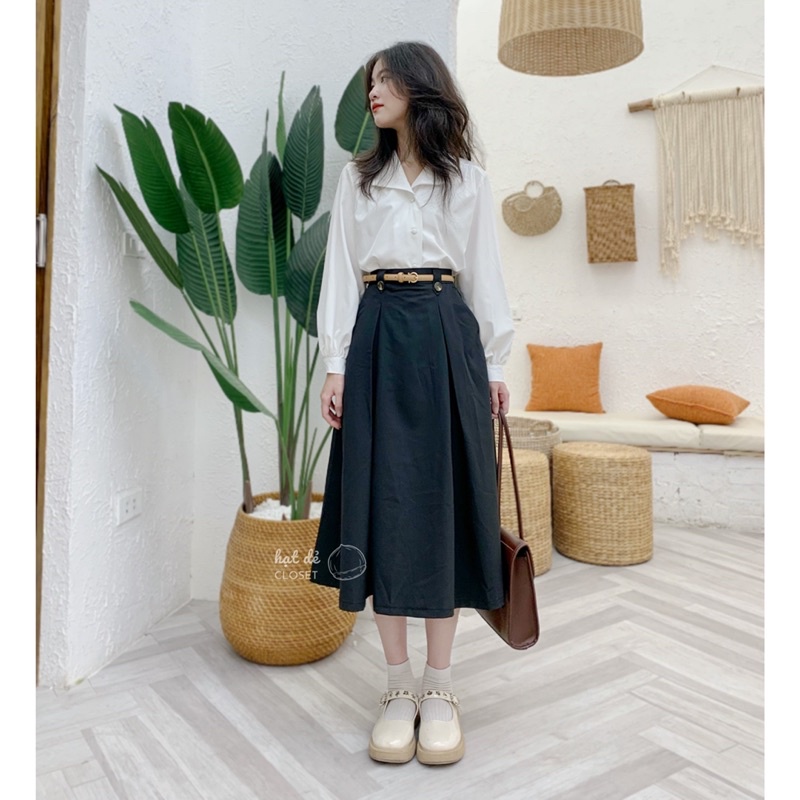 Chân váy QUỲNH xếp ly form xoè nhẹ 🍁