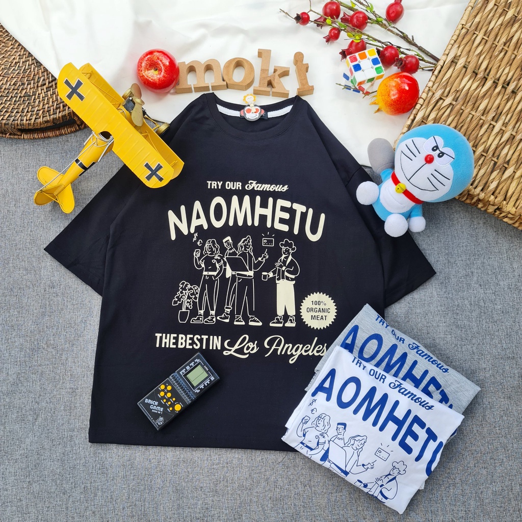 Áo phông áo thun nam nữ tay lỡ from rộng freesize chất cotton thoáng mát chữ NAOHHTE đơn giản mokishop