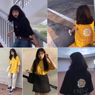 [GIÁ SỈ] Áo thun hoa cúc chữ hàn trước ngực (Sỉ từ 5sp bất kỳ)