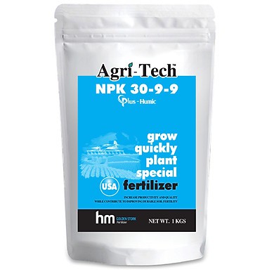 Phân bón NPK 30-9-9+TE Agri-Tech (1 kg) Thích hợp cho những rau ăn lá và cây có múi như cam, chanh…
