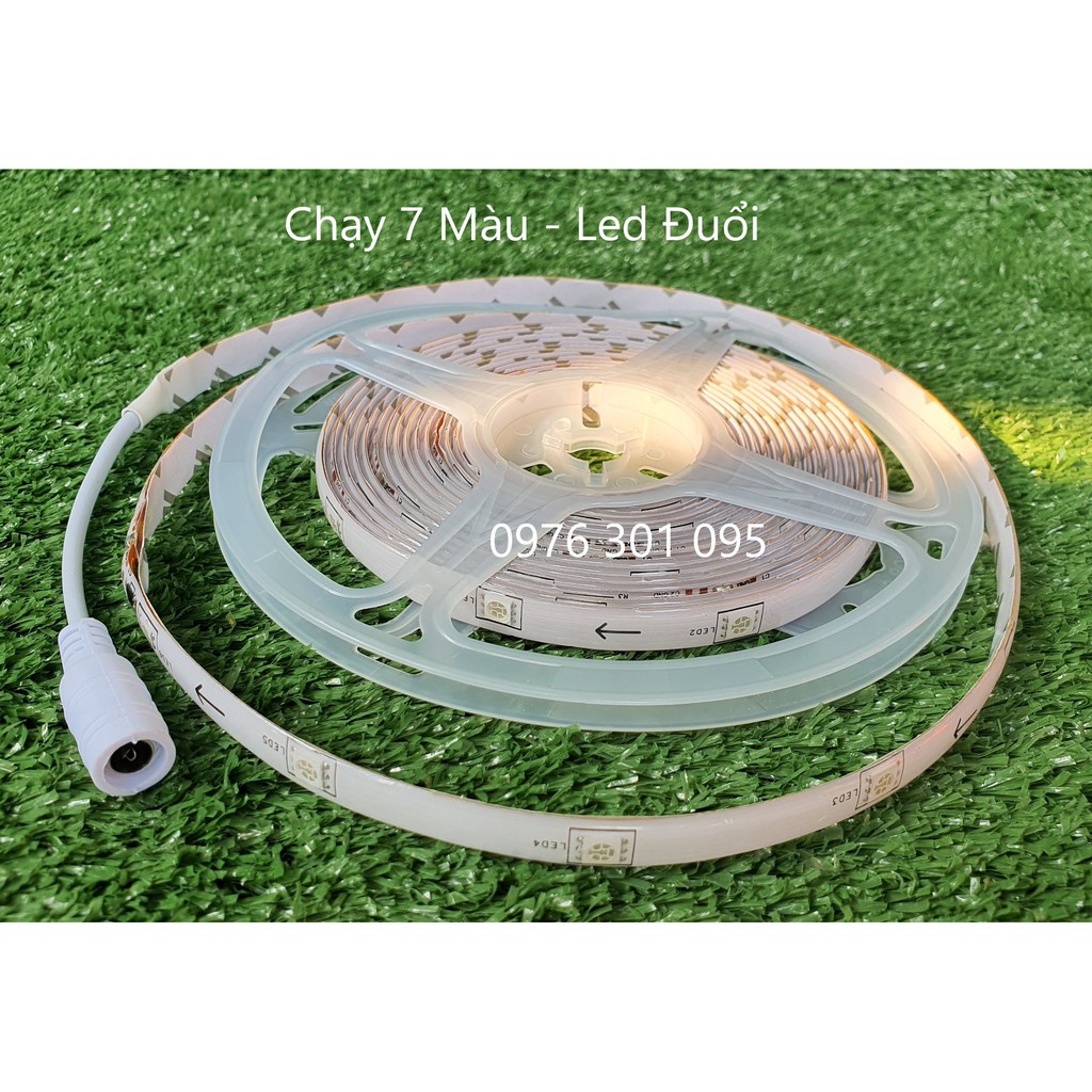 ❖Cuộn led dây 5m CHẠY 7 MÀU (led đuổi) không qua điều khiển - 12V siêu sáng (hàng mới)