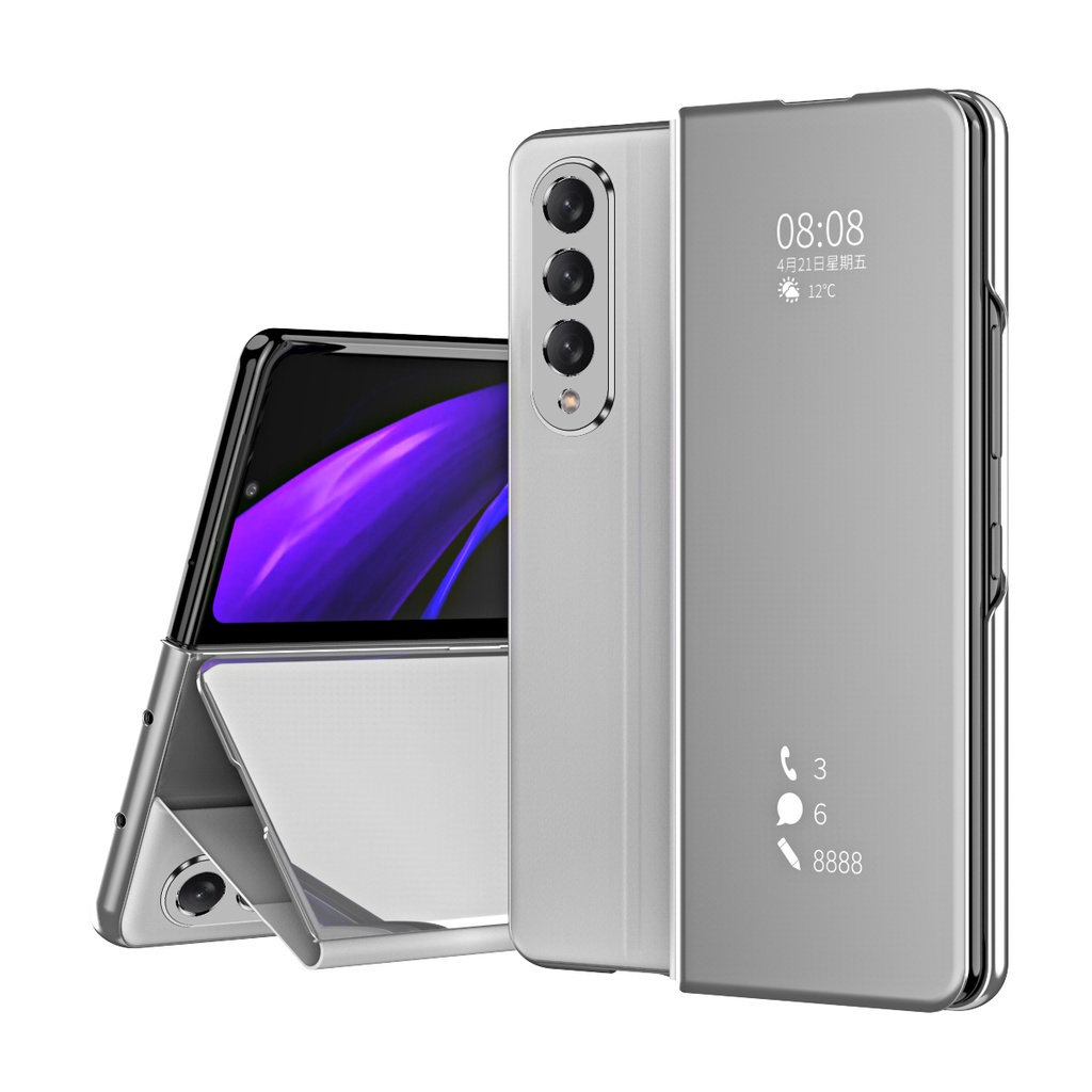 Ốp Điện Thoại Mặt Gương Gập 3 Đơn Giản Thời Trang Chống Rơi Cho Samsung Galaxy Z Fold 4