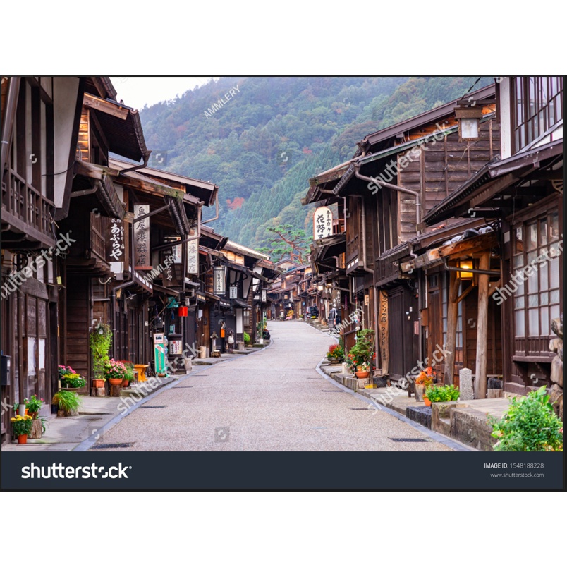 Tranh dán tường góc Phố Nhật Bản 3D hiện đại, nhiều mẫu