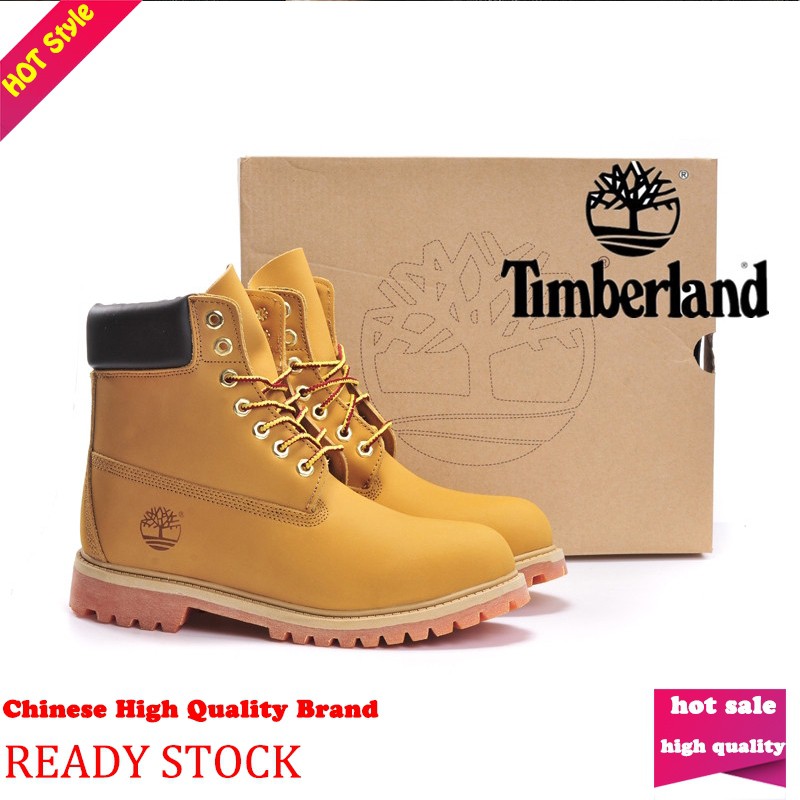 TIMBERLAND Giày Bốt Da Cổ Cao Màu Vàng Có Chữ Ký Lelaki Wanita Casuallaki Kasut Martin Kasut Lelaki Wanita Casuallaki Kasut Cho Nam Và Nữ