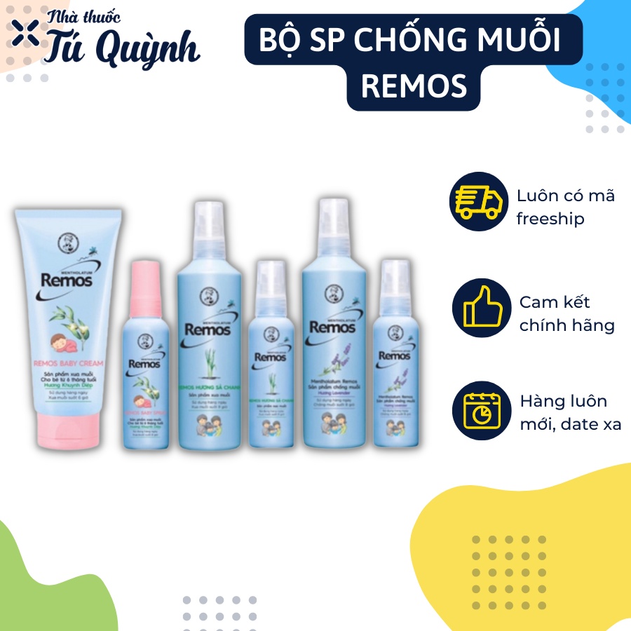 Kem - Xịt chống muỗi cho bé và người lớn Remos vừa dưỡng da vừa xua muỗi và côn trùng hiệu quả, dùng được cho bé từ 6 th