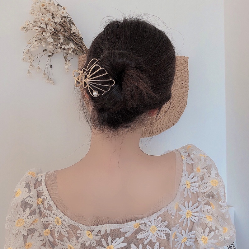 Kẹp Tóc Kim Loại Cỡ Lớn Thiết Kế Đơn Giản Phong Cách Hàn Quốc Thời Trang Cho Nữ