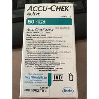 Que thử đường huyết AccuCheck Active 25/50 que