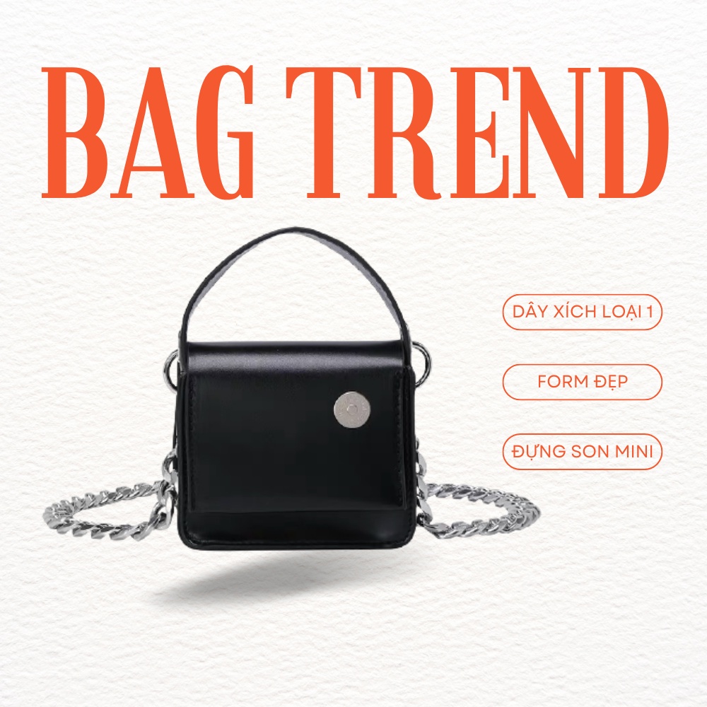 TÚI ĐEO CHÉO KIÊM VÍ MINI DÂY XÍCH ĐẠI VUÔNG SIÊU HOT TREND