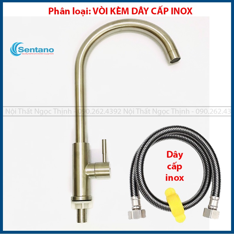 [LOẠI 1 DÒNG PLUS] Vòi rửa chén lạnh inox 304 cao cấp SENTANO STN-501 Plus hàng đúc dày chắc chắn bền bỉ trên 5 năm