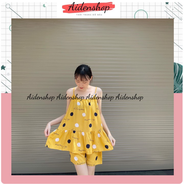 Bộ bầu mặc nhà đẹp chất mát 2 dây chất lanh mát nhiêu màu