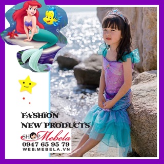 Váy Nàng tiên cá, công chúa Ariel cho bé 16-35kg có clip và ảnh thật