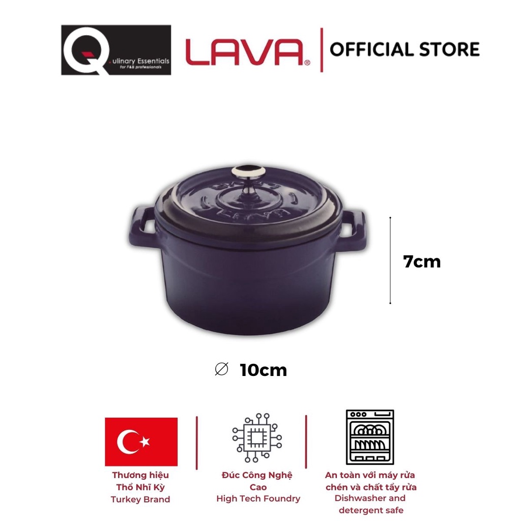 Nồi Gang Lava Trendy Mini Casserole Đường Kính 10cm, 0.35L