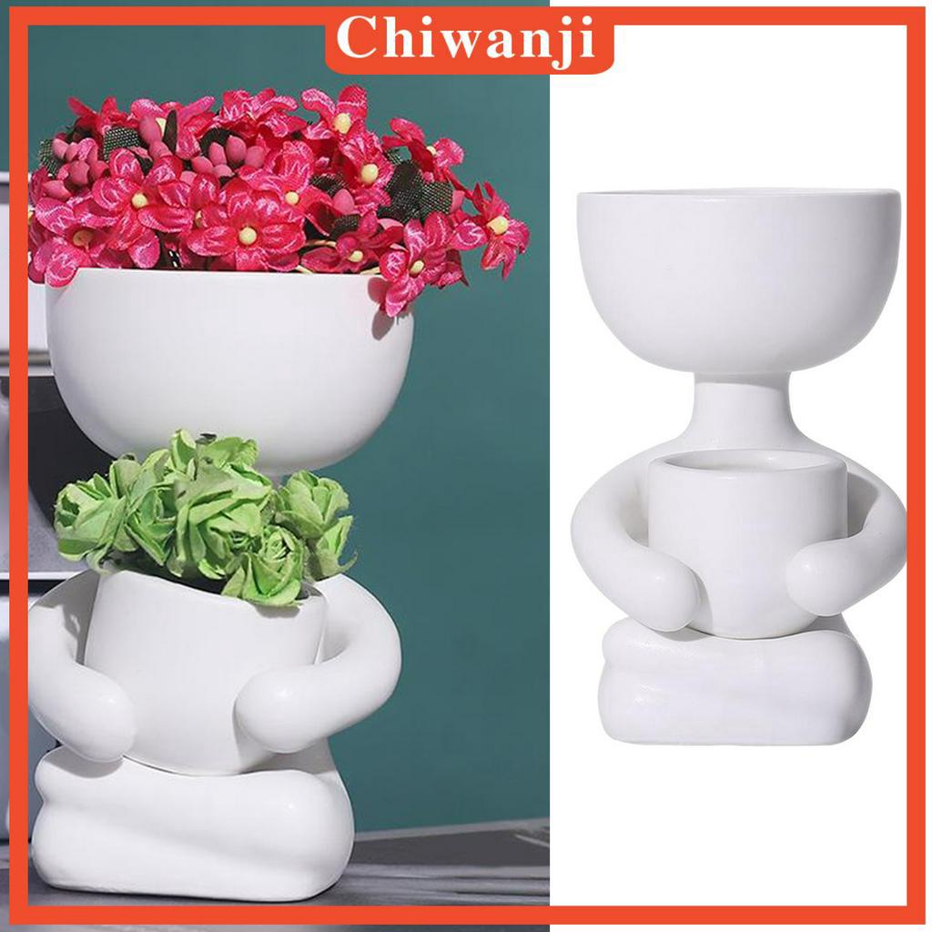 Chậu hoa hình người bằng gốm sáng tạo