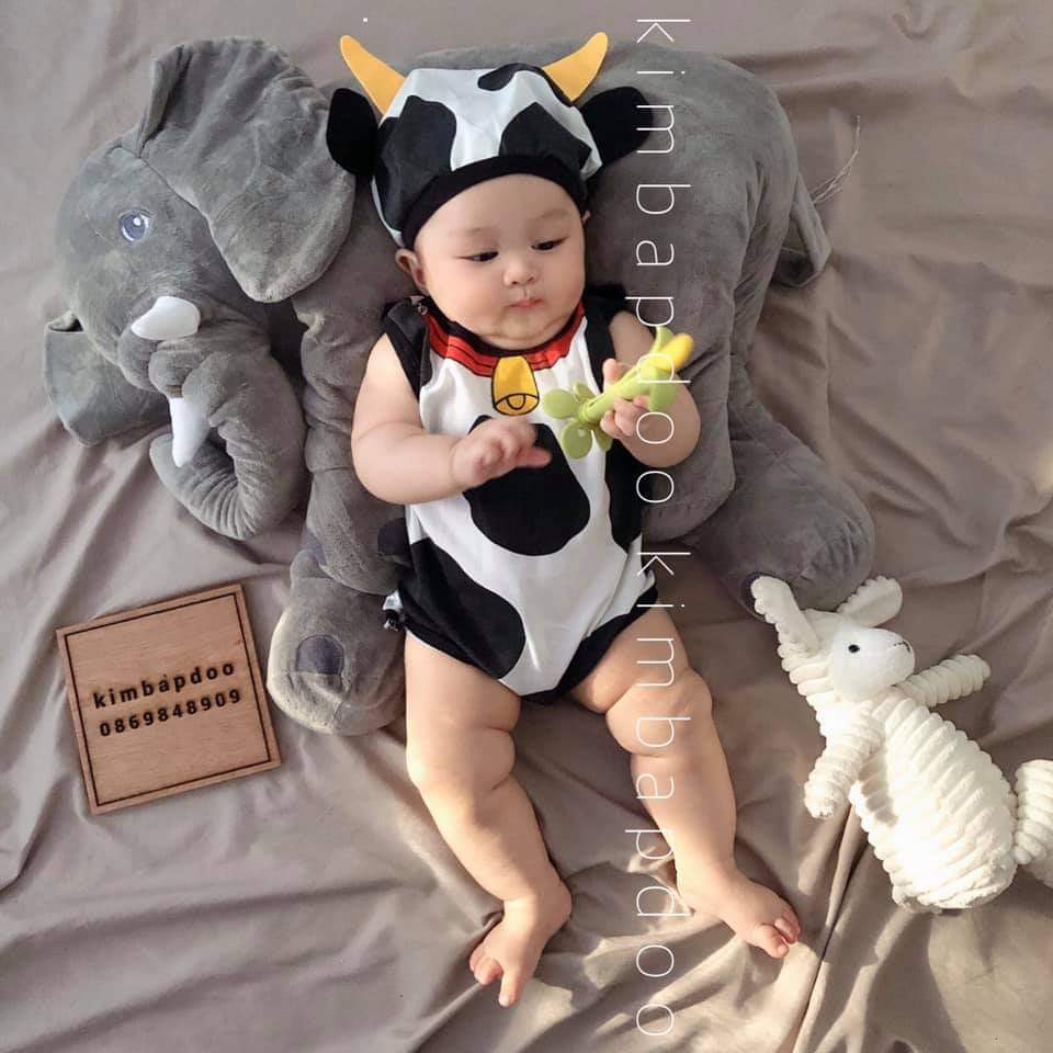 Bộ Bodysuit Chip Bò Sữa Cho Bé